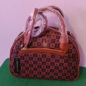 Brown London Fog Bowler Satchel